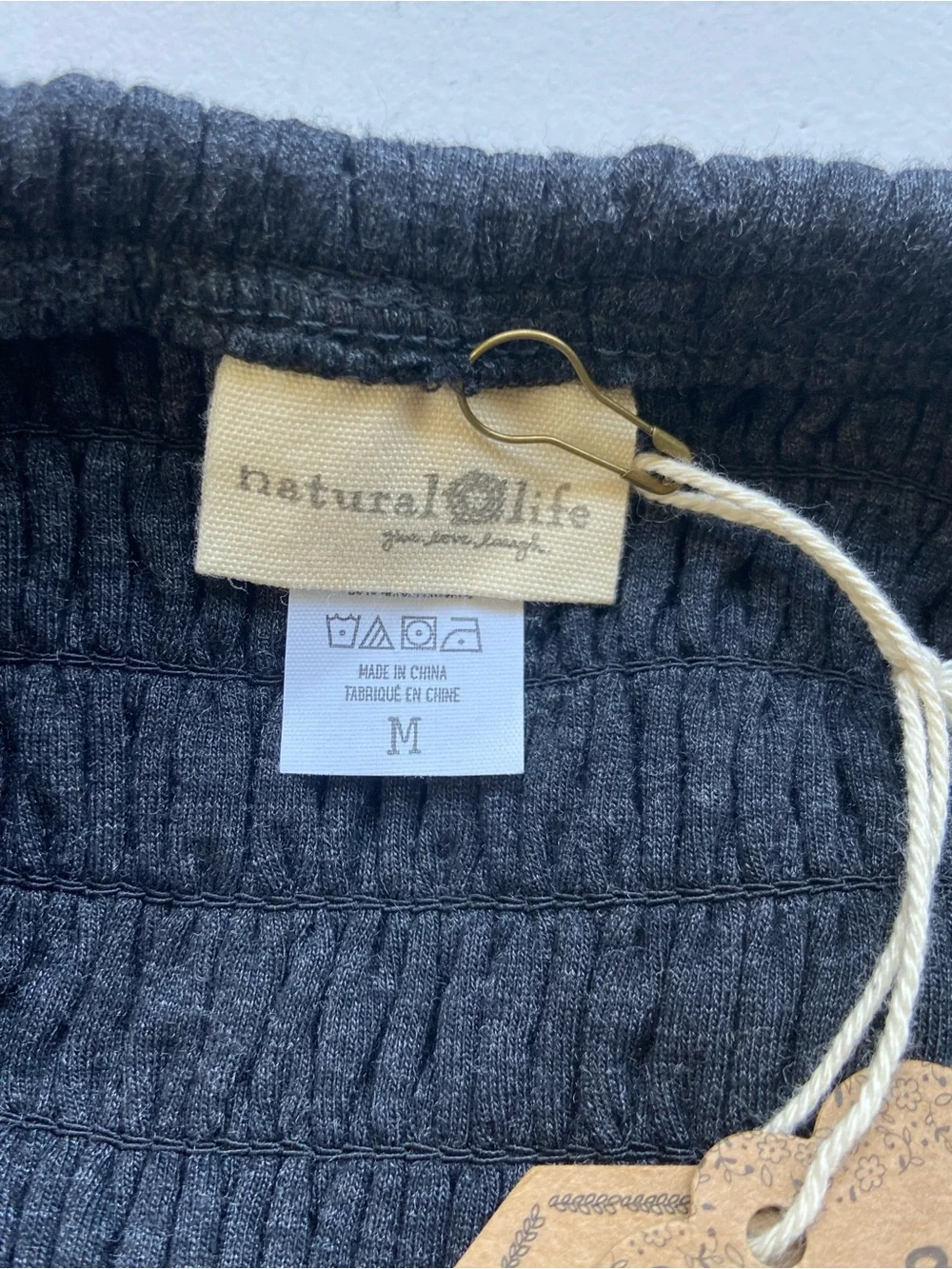 Natural Life Harper Knit Jumpsuit Charcoal Grey Size M NWT Baggy Wide Leg Boho - Picture 5 of 11